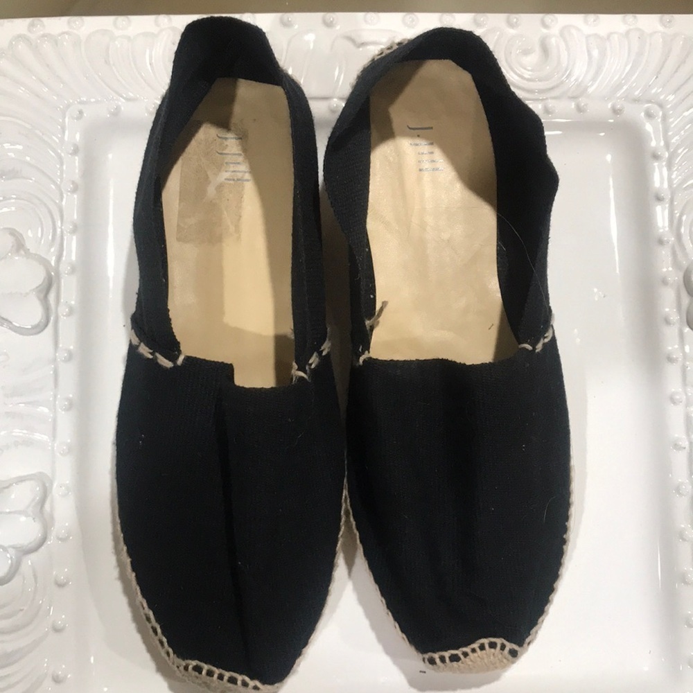 J. Jill Black Canvas Espadrille Flats
